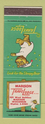 Matchbook Cover - Travel Lodge Sleepy Bear Madison WI #3