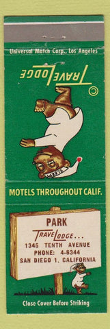 Matchbook Cover - Travel Lodge Sleepy Bear San Diego CA Park #1