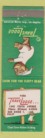 Matchbook Cover - Travel Lodge Sleepy Bear San Diego CA Park #3