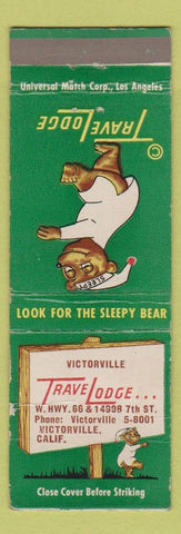 Matchbook Cover - Travel Lodge Sleepy Bear Victorville CA WEAR Route 66 #1