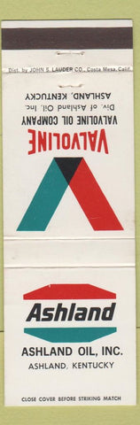 Matchbook Cover - Ashland Oil KY Valvoline