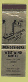 Matchbook Cover - West Wind Motel Salida Colorado