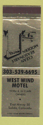 Matchbook Cover - West Wind Motel Salida Colorado