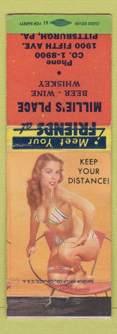 Matchbook Cover - Millie's Place Pittsburgh PA pinup