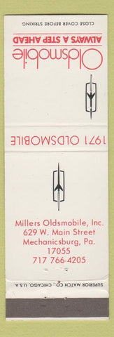 Matchbook Cover - 1971 Oldsmobile Millers Mechanicsburg PA