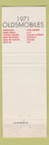 Matchbook Cover - 1971 Oldsmobile Millers Mechanicsburg PA