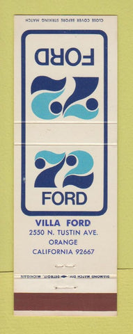 Matchbook Cover - 1972 Ford Orange CA Villa