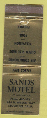 Matchbook Cover - Sands Motel Stockton CA