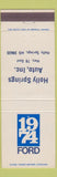 Matchbook Cover - 1974 Ford Holly Springs MS