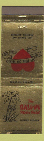 Matchbook Cover - Bali Hi Motor Hotel Phoenix AZ