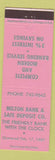 Matchbook Cover - Milton Bank and Safe Deposit Company Milton PA