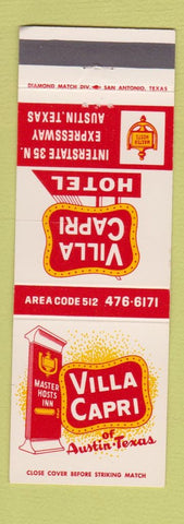 Matchbook Cover - Villa Capri Hotel Austin TX