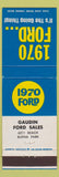 Matchbook Cover - 1970 Ford Gaudin Buena Park CA