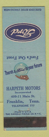 Matchbook Cover - Harpeth Motors Ford Franklin TN low phone #