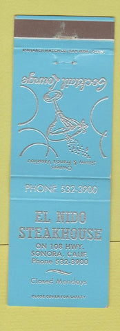 Matchbook Cover - El Nido Steakhosue Sonora CA blue