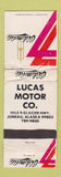 Matchbook Cover - Lucas Motors Juneau AK WORN