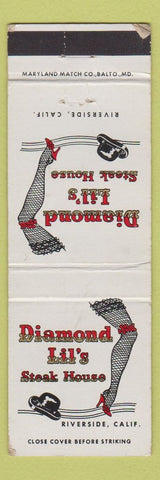 Matchbook Cover - Diamond Lil's Steak House Riverside CA girlie