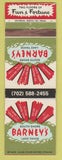 Matchbook Cover - Barney's Casino Lake Tahoe NV