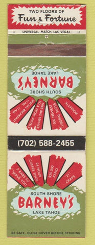 Matchbook Cover - Barney's Casino Lake Tahoe NV