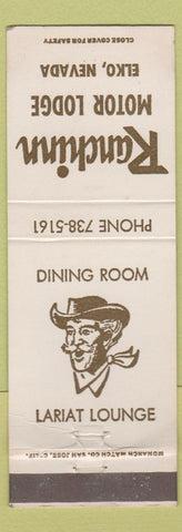 Matchbook Cover - Ranchinn Motor Lodge Elko NV