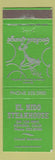 Matchbook Cover - El Nido Steakhosue Sonora CA green