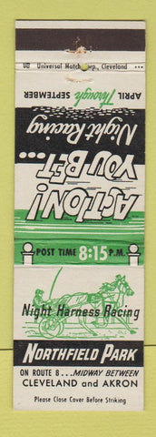 Matchbook Cover - Northfield Park Horse Racing Harness OH 1966