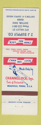 Matchbook Cover - Channel Lock Toolds Dayton OH Meadville PA