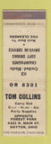 Matchbook Cover - Tom Collins Liquor Dayton OH WEAR