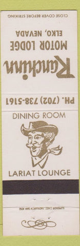 Matchbook Cover - Ranchinn Motor Lodge Elko NV