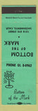 Matchbook Cover - Bottom of the Mark Sacramento CA  green
