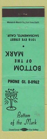 Matchbook Cover - Bottom of the Mark Sacramento CA  green