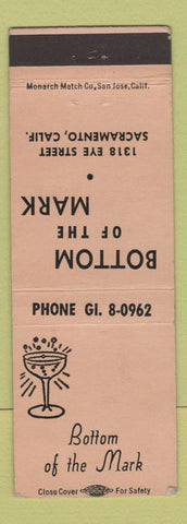 Matchbook Cover - Bottom of the Mark Sacramento CA  peach