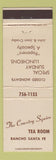Matchbook Cover - Country Squire Tea Room Rancho Santa Fe CA