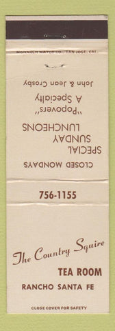 Matchbook Cover - Country Squire Tea Room Rancho Santa Fe CA