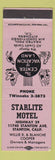 Matchbook Cover - Starlite Motel Stanton CA