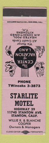 Matchbook Cover - Starlite Motel Stanton CA