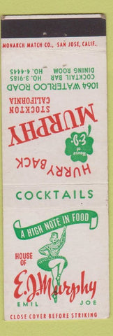 Matchbook Cover - EJ Murphy Stockton CA girlie