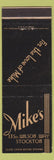 Matchbook Cover - Mike's Stockton CA