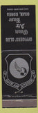 Matchbook Cover - Officers' Club Osan Air Base Osan Korea black