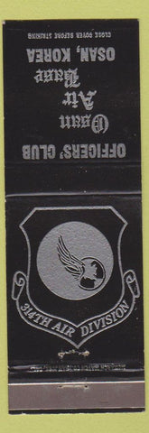 Matchbook Cover - Officers' Club Osan Air Base Osan Korea black