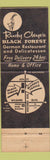 Matchbook Cover - Rudy Cleye's Black Forest Los Angeles CA German