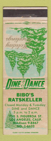 Matchbook Cover - Bibo's Ratskeller Los Angeles CA Christmas