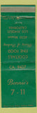 Matchbook Cover - Bennie's 7-11 Los Angeles CA WEAR