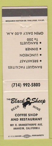 Matchbook Cover - Black Sheep Restaurant Anaheim CA