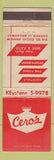 Matchbook Cover - Cero's Anaheim CA