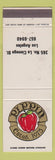 Matchbook Cover - Pippin Los Angeles CA apple