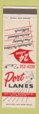 Matchbook Cover - Port Lanes Bowling Milwaukee WI billiards