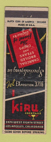 Matchbook Cover - Kiru Restaurant Los Angeles CA WEAR