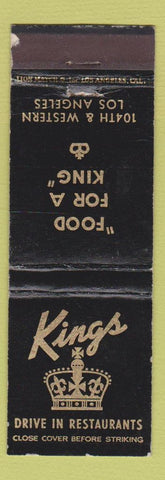 Matchbook Cover - Kings Restaurant Los Angeles CA