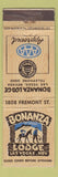 Matchbook Cover - Bonanza Lodge Las Vegas NV casino WEAR